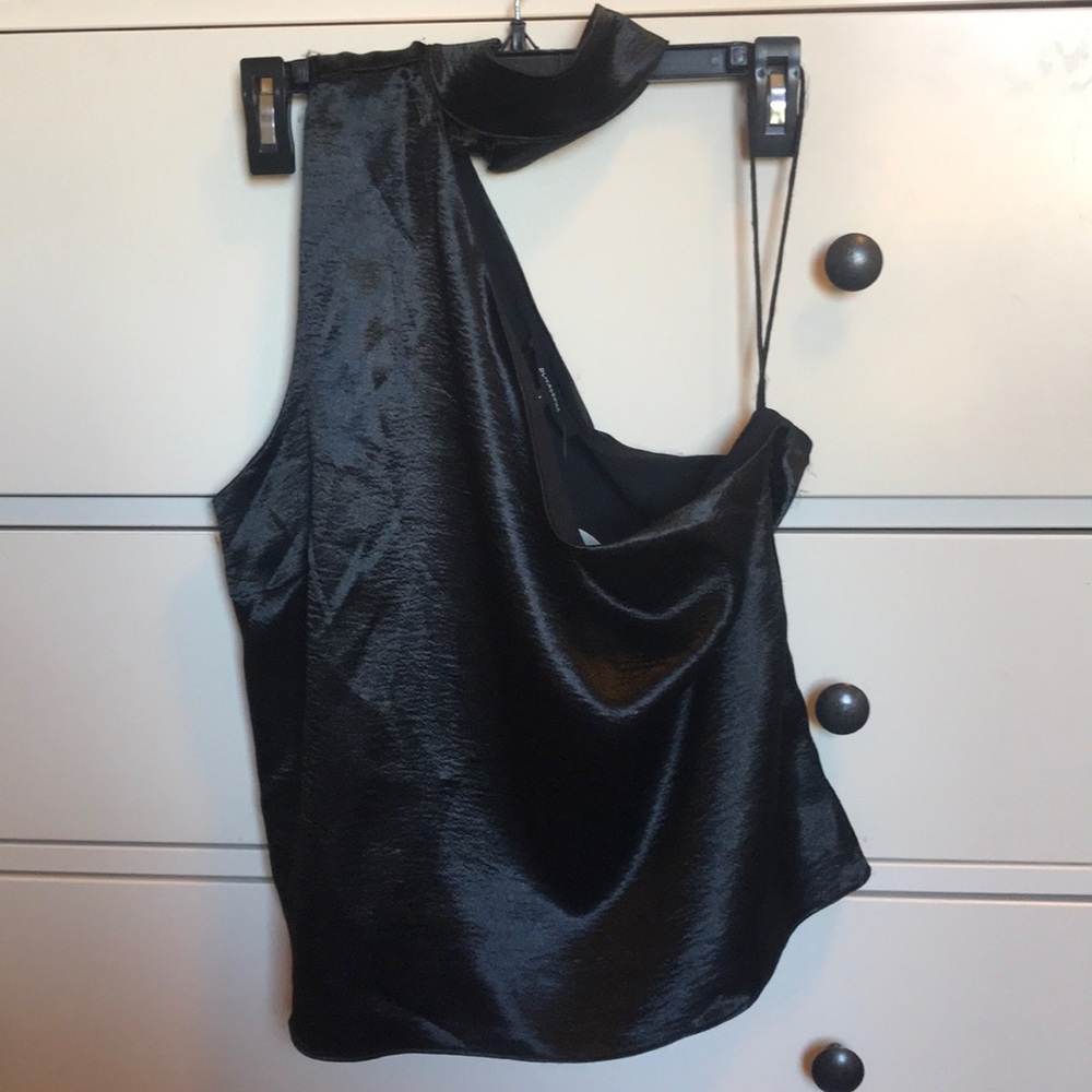 Oliviaceous Black Satin Top